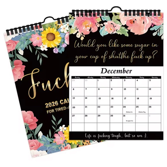 2026 Floral “Fu-ck It” Calendar – Hilarious Quotes & Sassy Vibes - Picture 2 of 2